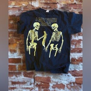 Delta Black Tee with Skeleton Graphic